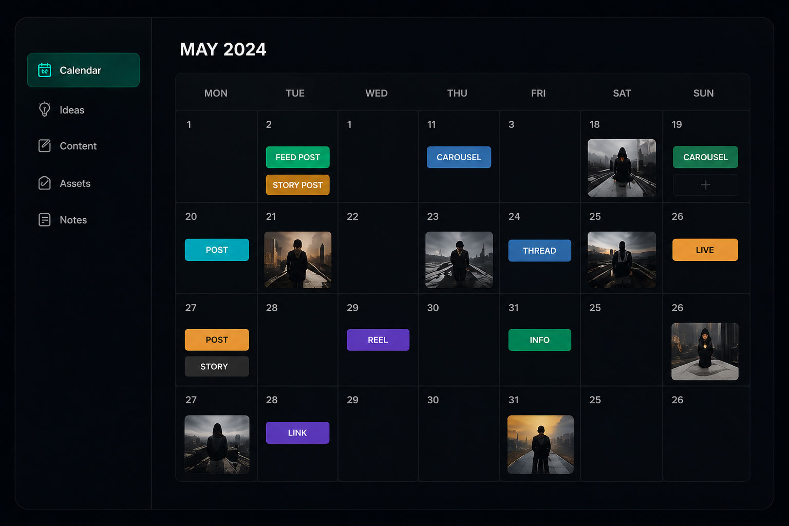 30-day content calendar system